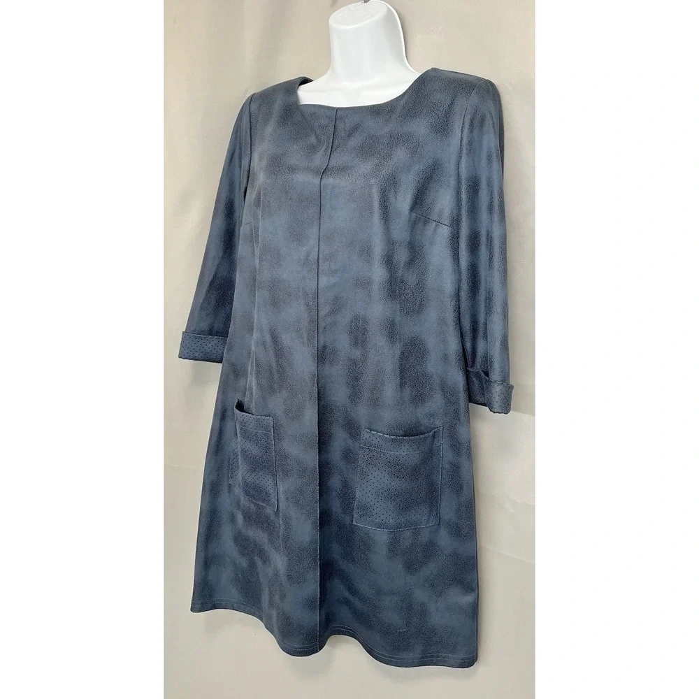 Joseph Ribkoff‎ Joseph Ribkoff Textured Bodycon Sheath Blue 3/4 Sleeves Sz 12